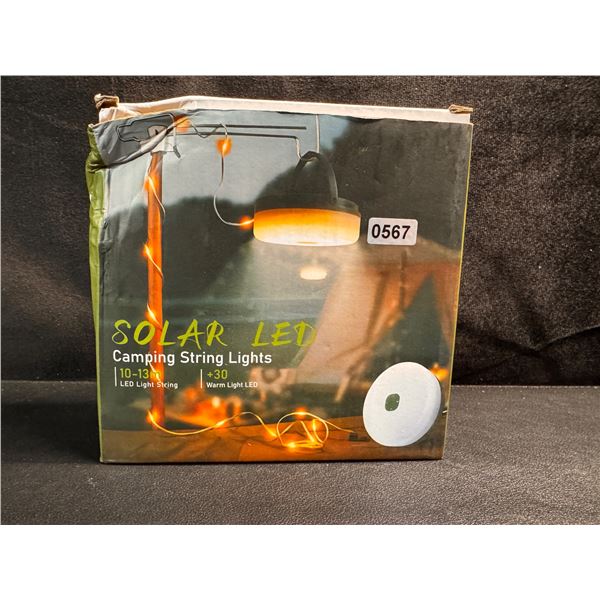 Solar LED Camping String Light and Lantern with Power Bank - New