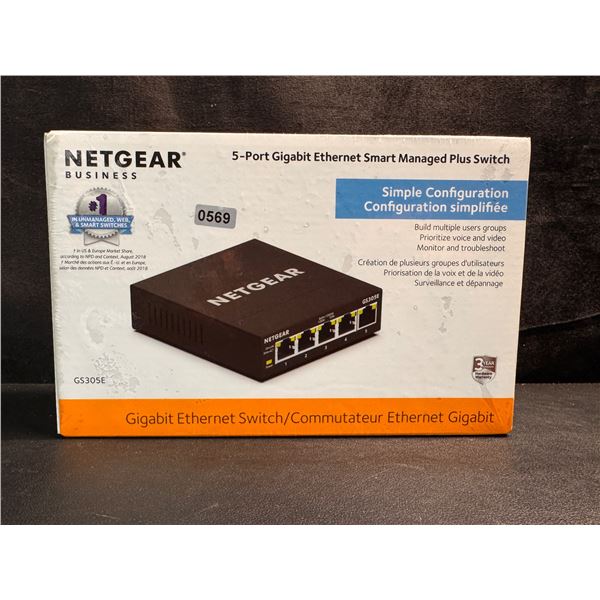 Netgear 5 Port Gigabit Ethernet Smart Switch - New