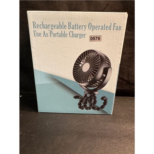 Rechargeable Battery Operated Desktop/Stroller Fan - New