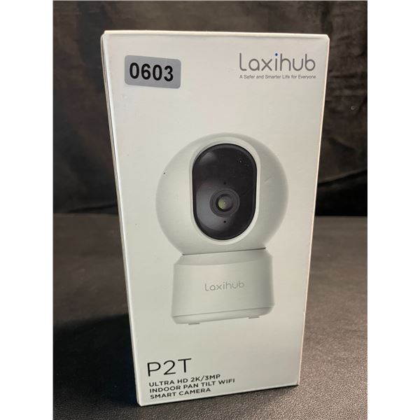 1 Laxihub P2T Ultra HD 2K/3MP Indoor Pan/Tilt WiFi Smart Home Security Camera - Brand New!