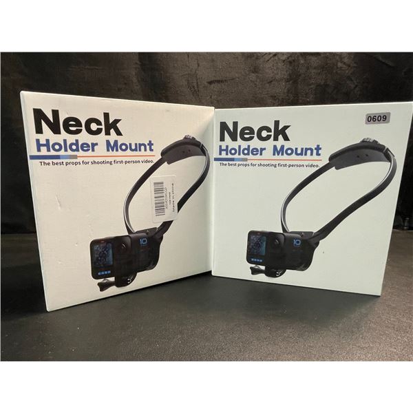 2 Neck Holder Mounts for Action Cams; For Shooting First-Person Videos - Brand New