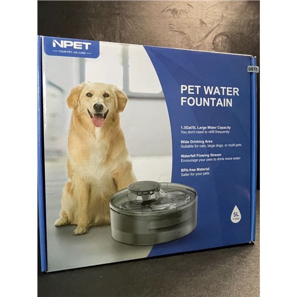 1 Large Size (5L Water Capacity) Automatic Pet Water Fountain - For Dogs/Cats - Brand New!
