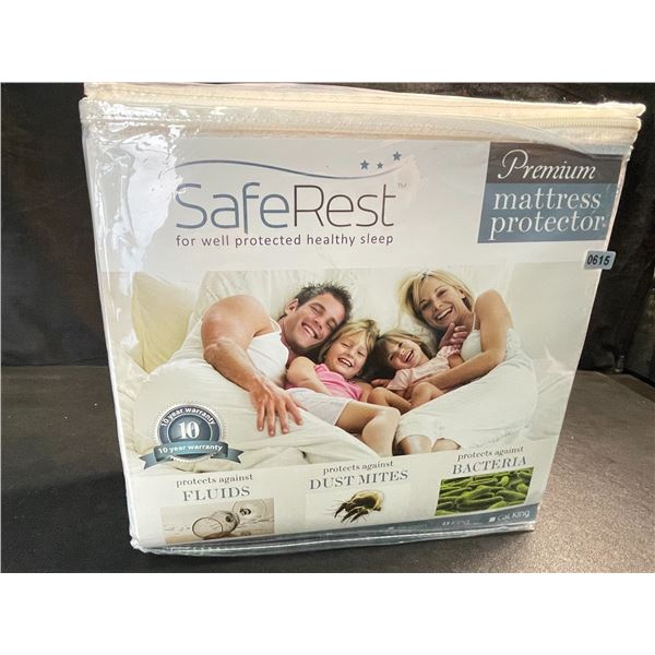 1 SafeRest Premium Mattress Protector - King Size - Waterproof, Dust Proof, Hypoallergenic - New