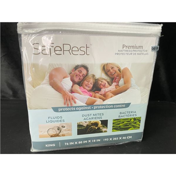 1 SafeRest Premium Mattress Protector - King Size - Waterproof, Dust Proof, Hypoallergenic - New