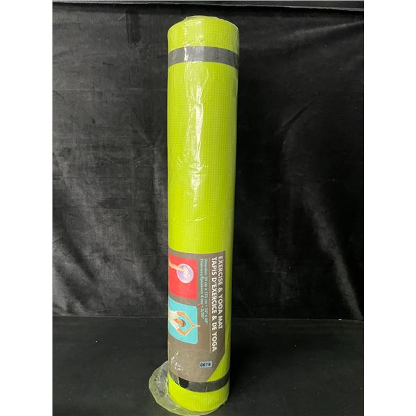 1 Exercise and Yoga Mat - 23" x 68" - Green - New
