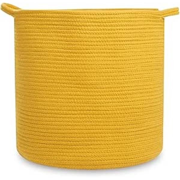 1 Natemia Rope Storage Basket for Toys/Home Organization - 15" x 15" x 14" -Harvest Gold Color - New