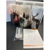 Image 2 : Set of 3 Flameless LED Candles - Moose, Bear, and Deer Design w/ Remote Control - 6" Size - New