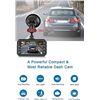 Image 2 : 1 Chortau Dual Dash Cam - 3" Screen Full HD Front Dash Camera w/ Backup Cam, Night Vision - New