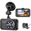 Image 1 : 1 Chortau Dual Dash Cam - 3" Screen Full HD Front Dash Camera w/ Backup Cam, Night Vision - New