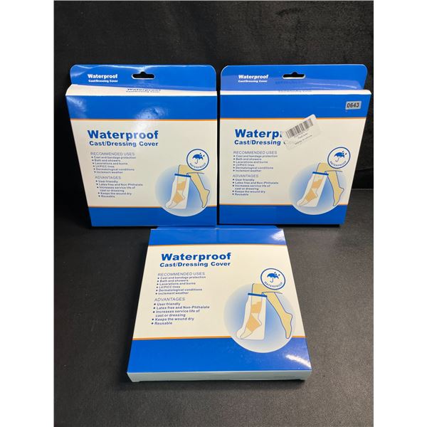 3 Waterproof Cast/Dressing Covers - New