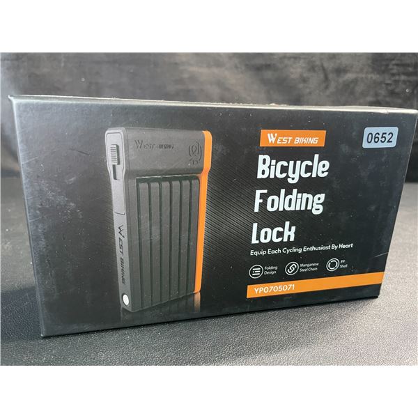 1 West Biking Bicycle Folding Lock/Security Bike Lock - Brand New