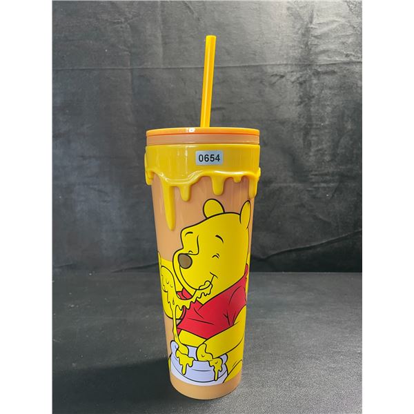1 Disney Winnie-The-Pooh Drinking Tumbler Cup with Straw - New