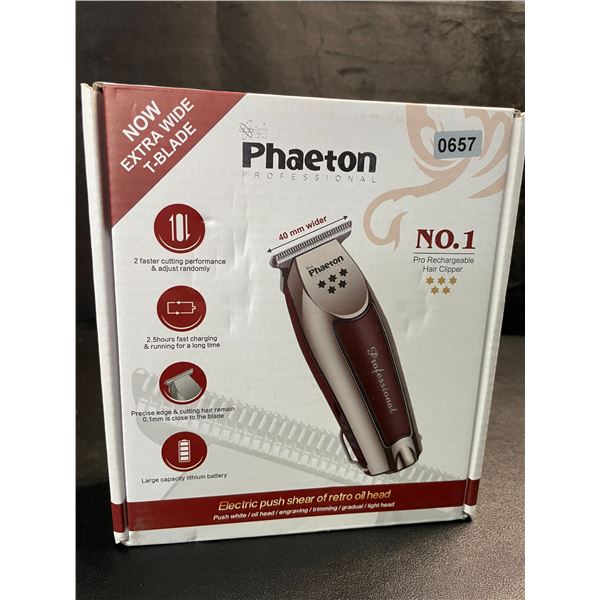 1 Phaeton Professional Rechargeable Hair Clipper Set - Brand New