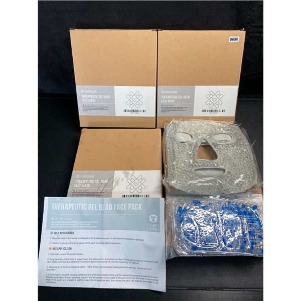 4 Perfecore Therapeutic Gel Bead Face Mask Sets - Hot/Cold Therapy Gel Masks - Brand New