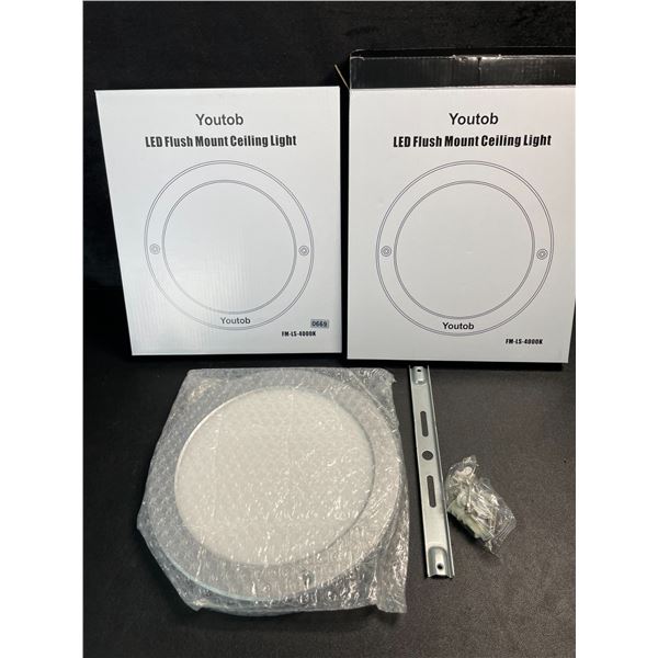 2 LED Flush Mount Ceiling Lights - 8.7" - Cool White - 4000K - Stylish & Slim Design - New