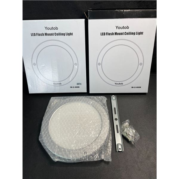 2 LED Flush Mount Ceiling Lights - 8.7" - Cool White - 4000K - Stylish & Slim Design - New