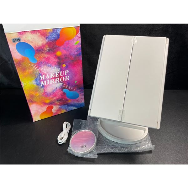1 Tri-Fold Makeup Mirror with 2/3/10X Magnification - New