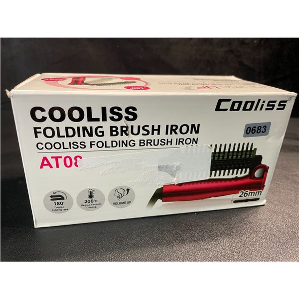 1 Cooliss Folding Brush Iron for Hair - Brand New