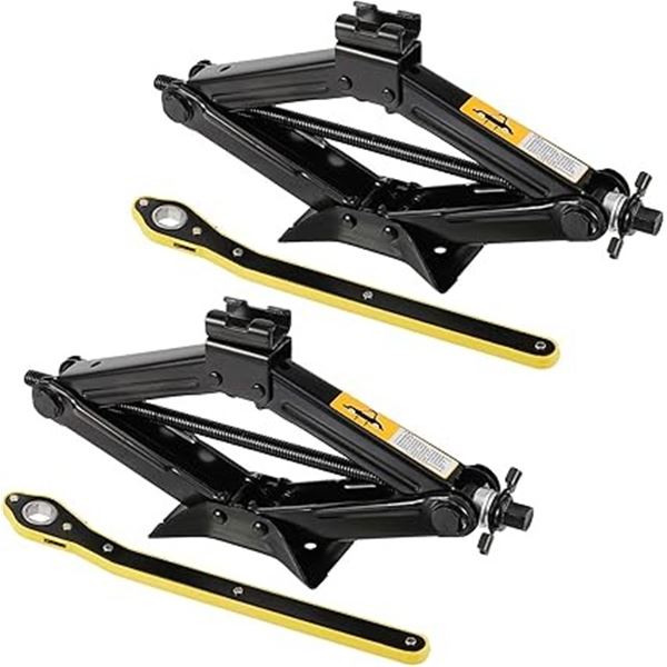 2 Pack of Car Scissor Jacks - Black - 1.5 Tons 3307lbs Capacity - New