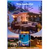 Image 5 : 1 Set of Brightown S14 LED Outdoor Cafe String Lights - 52FT - Dimmable Patio Lights, Waterproof