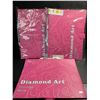 Image 1 : 3 Diamond Art Storage Books/Portfolios - Large Size (17.5 x 12.7") - 30 Pages/Clear Sleeves Each