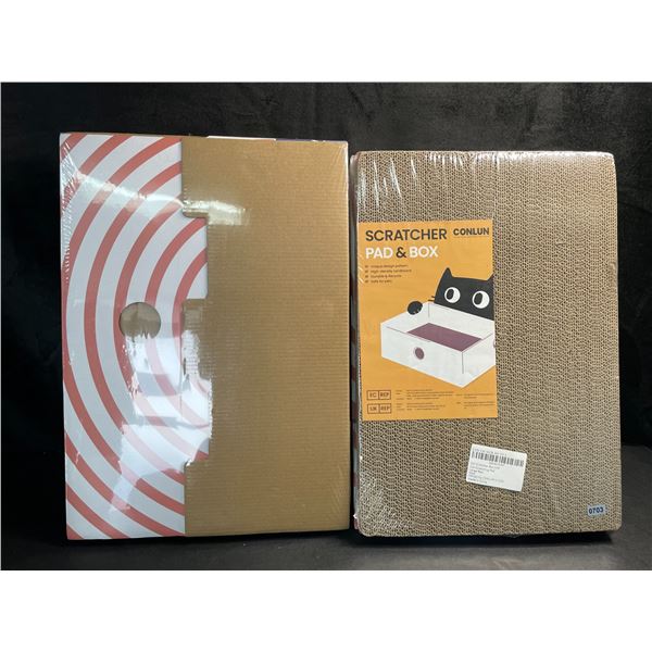 2 Cat Scratcher Boxes/Cat Scratching Pads - Large Size (10" x 17" x 5") - New