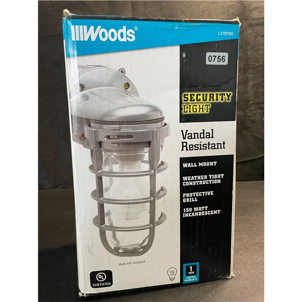 1 Woods Wall-Mount Security Light - Vandal Resistant - 150W Incandescent - Brand New