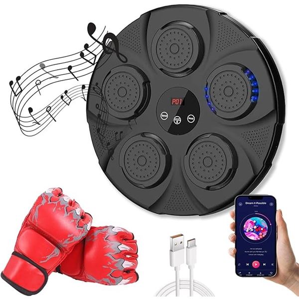1 Smart/Bluetooth Music Boxing Target Machine for Adults; Wall-Mounted Boxing Target with Gloves NEW