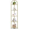 Image 1 : Vasagle Songmics 5 Tier Corner Shelf - Gold Color - New