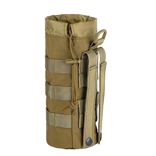 2 Tactical Style Sports Water Bottle Pouches with Carabiners - New