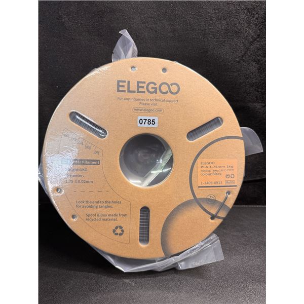 Elegoo 3D Printer Filament PLA 1.75MM 1KG Black - New