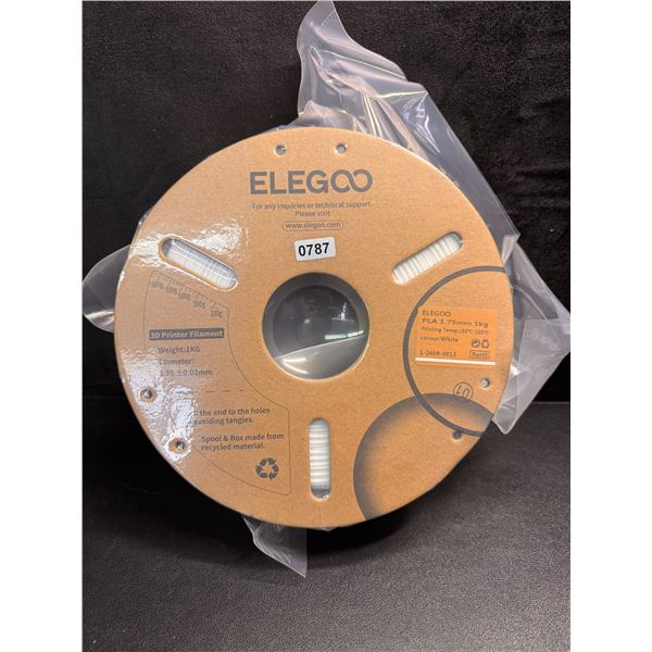Elegoo 3D Printer Filament PLA 1.75MM 1KG White - New