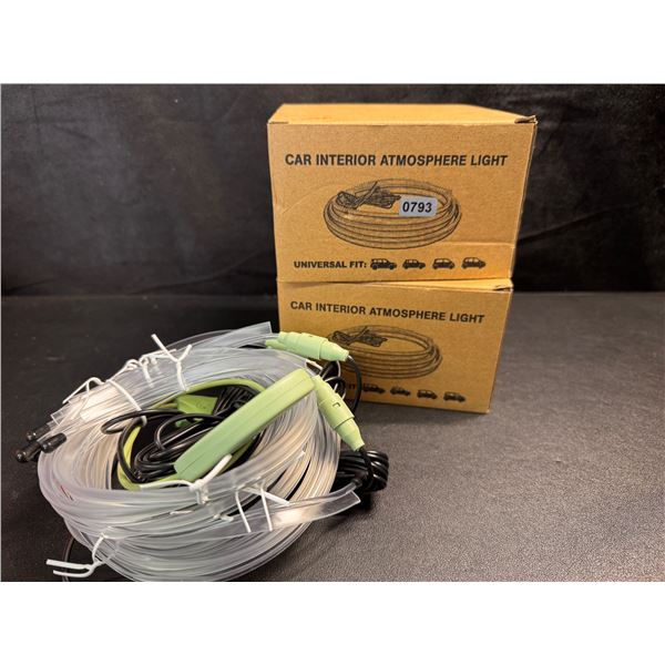 2 Sets of Universal USB Powered Car Interior Atmosphere Lights - New