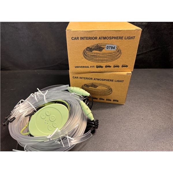 2 Sets of Universal USB Powered Car Interior Atmosphere Lights - New