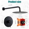 Image 6 : 1 Matte Black Shower System w/ 10" Round Rainfall Showerhead - Brand New in Box
