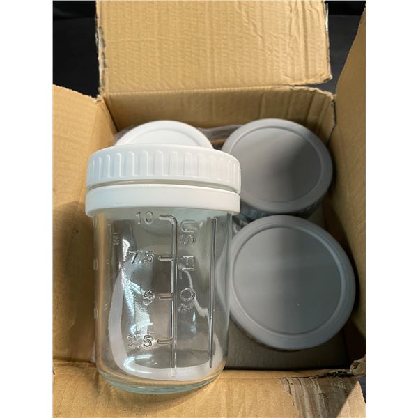 1 Box of 4 Glass Overnight Oats Containers/Food Storage Jars/Cannisters - New