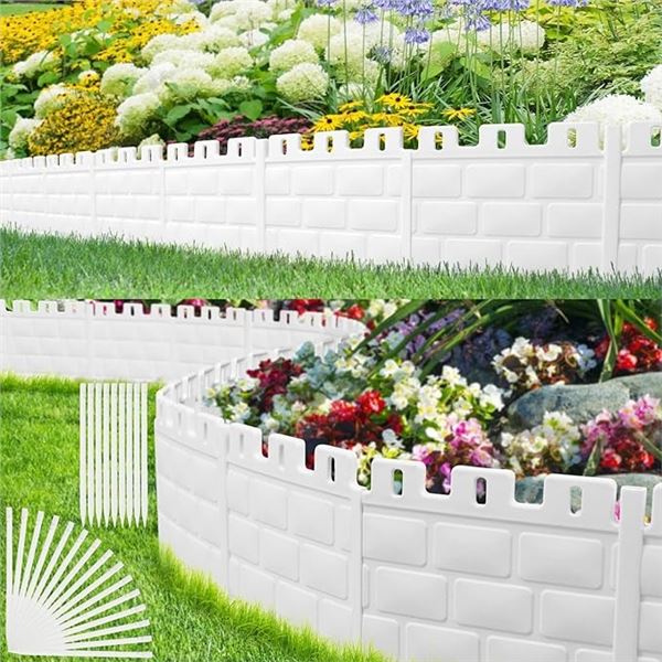 1 Box of Castle Style Landscape Edging Border for Lawns/Gardens - 20.6FT Length - 20pcs Total - New