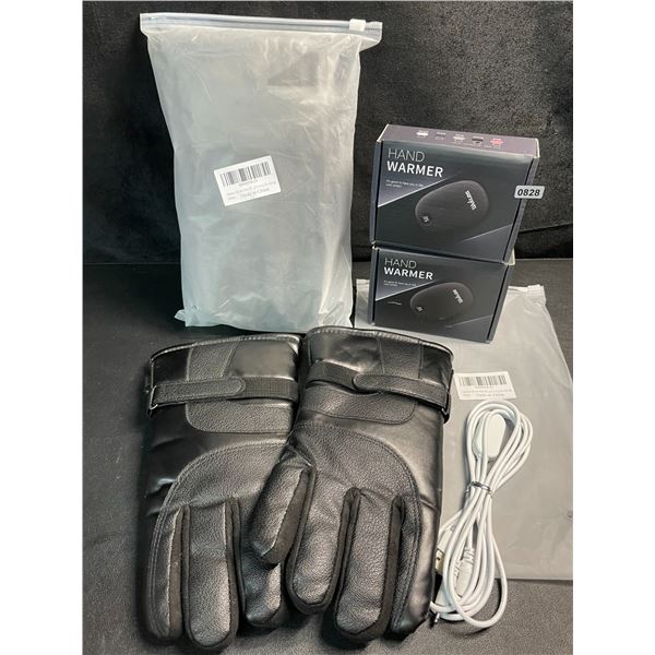 2 Pairs of Heated Winter Gloves (USB-Powered) with 2 Wulcea USB-Powerbanks - Brand New!