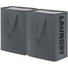 Image 1 : 2 Large Collapsible Cloth Laundry Baskets/Laundry Hampers - 75L Capacity - New