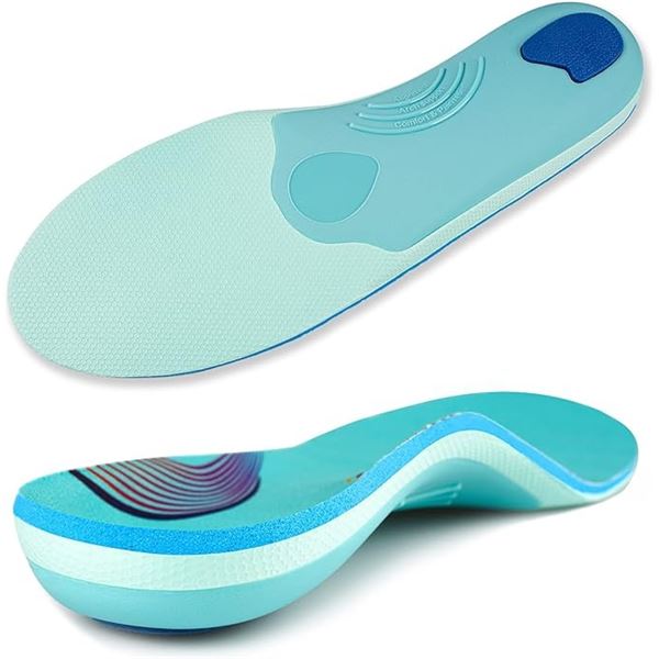 4 Pairs of Men's Orhilya Orthotics/Comfortable Arch Insoles for Plantar Fasciitis - Size 10 - New