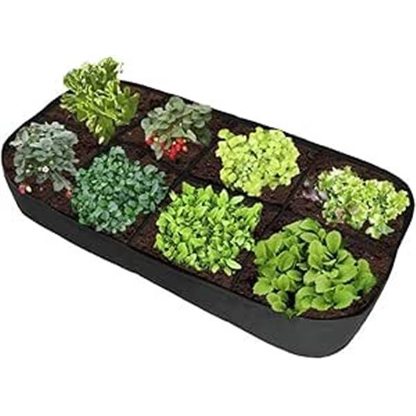 1 Fabric Raised Garden Bed - 135Gallon Planting Grow Bag - 8 Grids - Large 71" x 35" Size - New