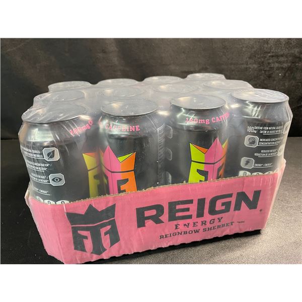 1 Case of Reign Energy Drinks - Reignbow Sherbert - 12 Cans Included (473ml Each)