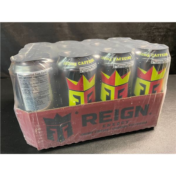 1 Case of Reign Energy Drinks - Cherry Limade - 12 Cans Included (473ml Each) - BB: Sept 21/2026