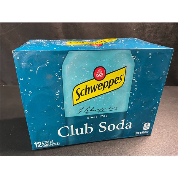1 Case of Schweppes Club Soda  - 12 Cans (355ml Each) - BB: AU 11/25
