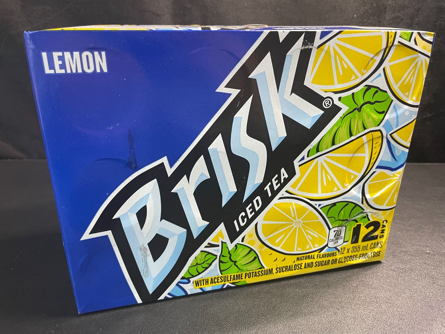 1 Case of Brisk Lemon Iced Tea - 12 Cans Included (355ml Each) - BB ...