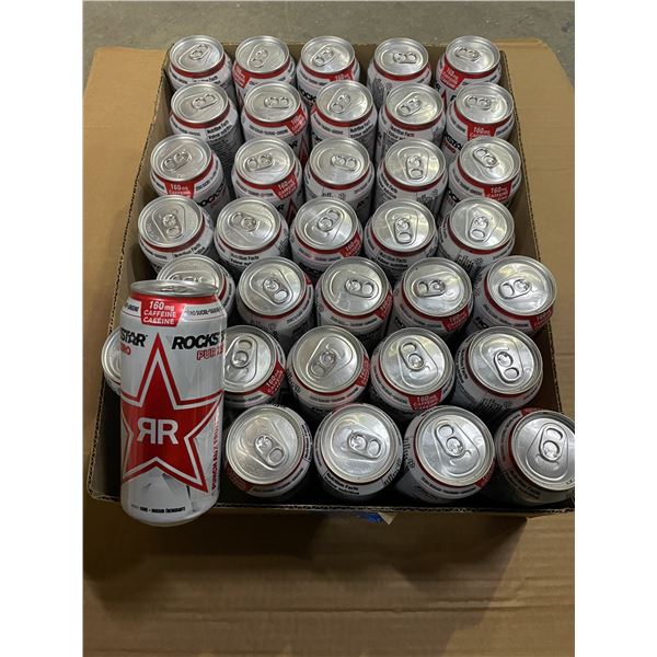 35 Single Cans of Rockstar Energy Drinks - Pure Zero Fruit Punch (473ml each) - BB: OC 20/25