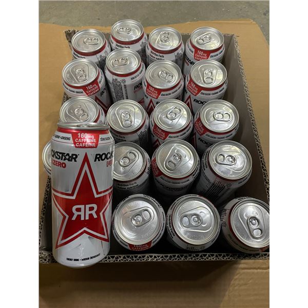 20 Single Cans of Rockstar Energy Drinks - Pure Zero Fruit Punch (473ml each) - BB: OC 20/25
