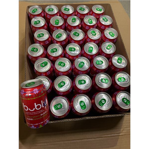 35 Single Cans of Merry Berry Bubly Sparkling Water Beverage - 355ml Each - BB: AL 15/25