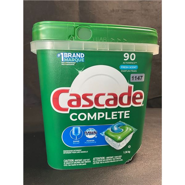 1 Tub of Cascade Complete Dishwashing Actionpacs - Fresh Scent - 1.34kg - New (Dmg box)