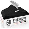 Image 1 : 1 Box of Premium Black Velvet Clothes Hangers - 60 Pack - Non-Slip/Durable Hangers - New